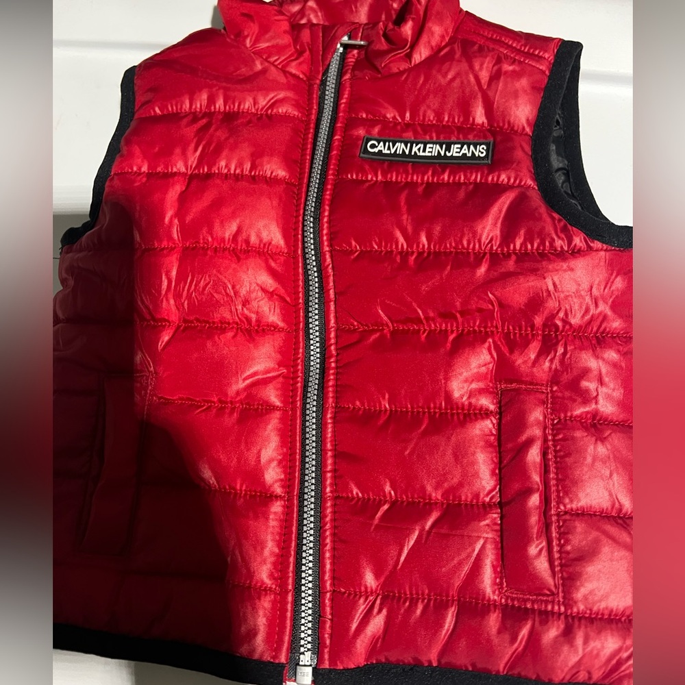 Calvin Klein baby 6/9 months Red vest, new without tags